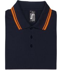 Pánske polo triko PASADENA SOĽS French navy / Neon orange
